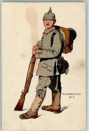1914 Ottmar Zieher Uniform Gewehr Soldat Pickelhaube S.B. E. F. R. 49