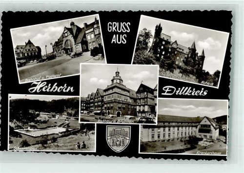 Herborn Bahnhof Postamt Schloss Schwimmbad Krankenhaus Rathaus Oldtimer