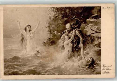 Hagen und die Rheintöchter Erotik W.R.B. & Co. Serie 3062 Zatzka, H. Künstlerkarte