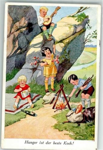 1926 Lagerfeuer Laute Kinder