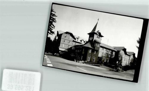 Hundseck Erholungsheim Turm Auto Straße Ort handschriftlich Foto Original aus Archiv eines Ansichtskartenverlags