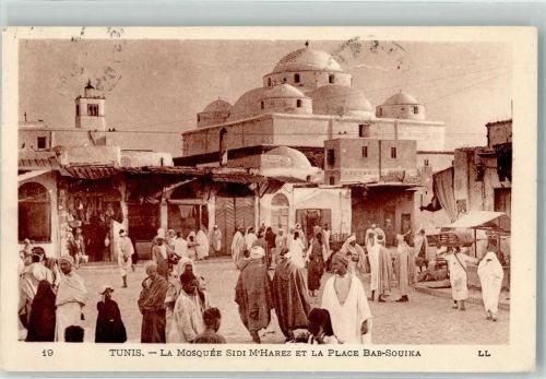 Tunis 1913 Tracht Marktszene Handlung Place Bab-Souika