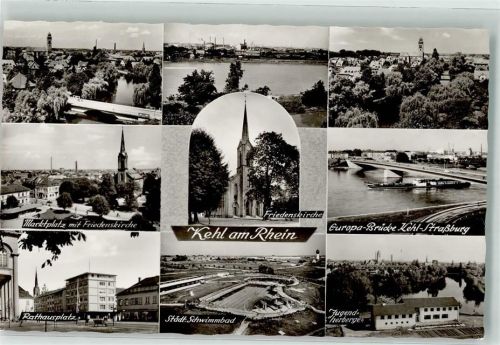 Kehl Friedenskirche Europa-Brücke Marktplatz Rathausplatz Schwimmbad