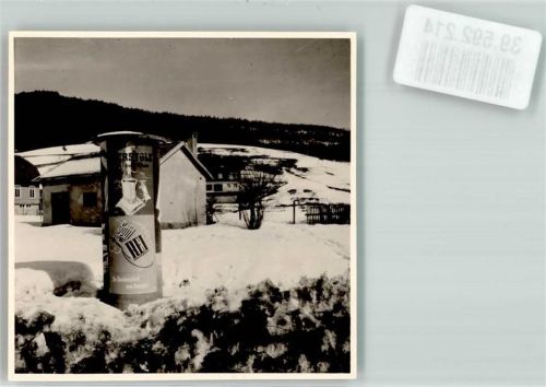 Obertal Foto Original aus Archiv eines Ansichtskartenverlags Winter Litfaßsäule Ort handschriftlich