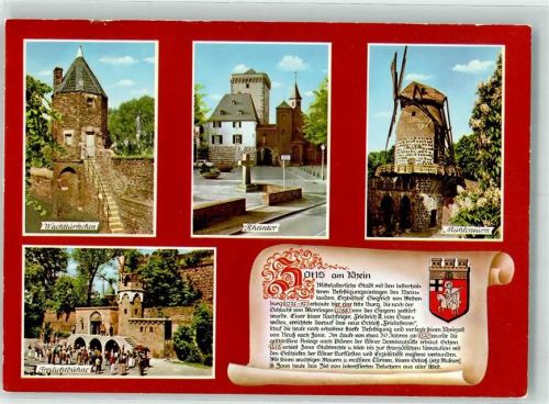 Zons Wachttürmchen Rheintor Windmühle und Freilichtbühne mit Chronik