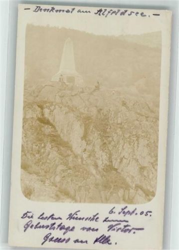 Sewen 1905 Denkmal Alfeldsee Ort handschriftlich