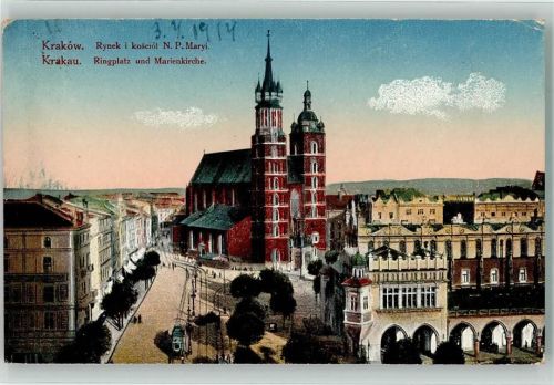 Krakau 1917 Ringplatz Marienkirche