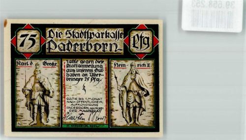 Paderborn 1921 75 Pfennig Krönung der Kaiserin Kunigunde am 10.8.1002
