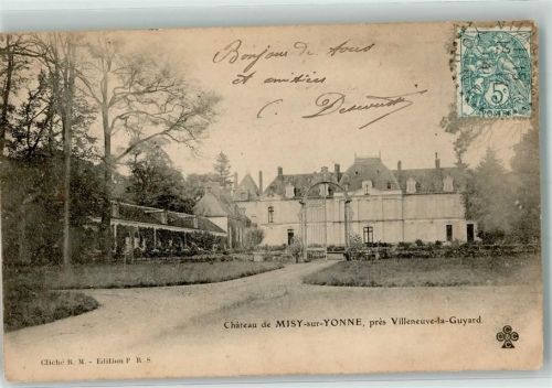 Misy-sur-Yonne 1904 Schloss Briefmarke Bildseite