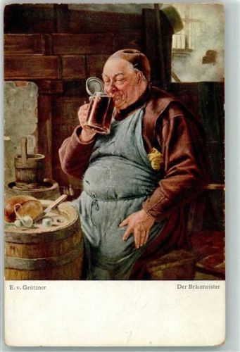 Beruf der Bräumeister probiert das Bier sign. Grützner