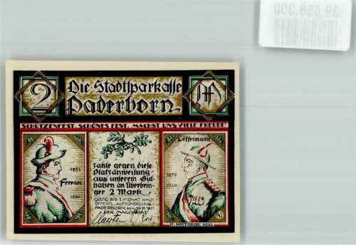 Paderborn 1921 2 Mark Das Schützenfest Auffahrt der Königin