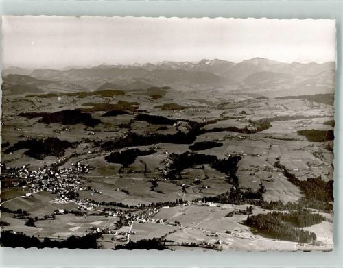 Weiler-Simmerberg Fliegeraufnahme Ort handschriftlich Foto Original aus Archiv eines Ansichtskartenverlags