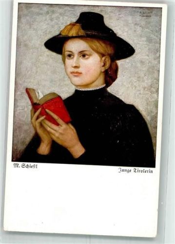 Junge Tirolerin hält andächtig die Bibel in der Hand Verlag Hermann A. Wiechmann Sammlung 131