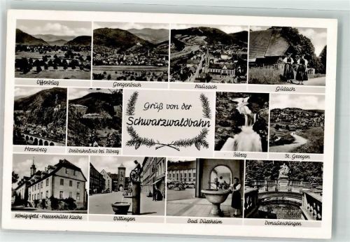 Hausach Die Schwarzwaldbahn mit den Ortschaften Offenburg Gengenbach Gutach Hochberg Triberg St. Georgen Königsfeld Villingen Bad Dürrheim Donaueschingen