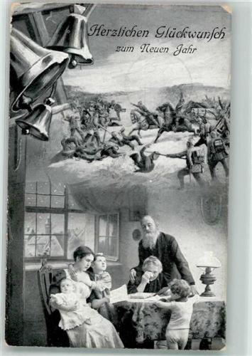 1914 WK I Familie mit Kinder wartet auf den Vater