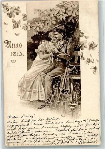 1900 Anno 1813 Liebespaar sign. HW Verlag Trenkler Serie B 2