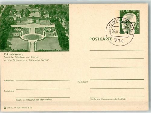 Ludwigsburg 1972 Ausstellung Gartenschau Blühendes Barock