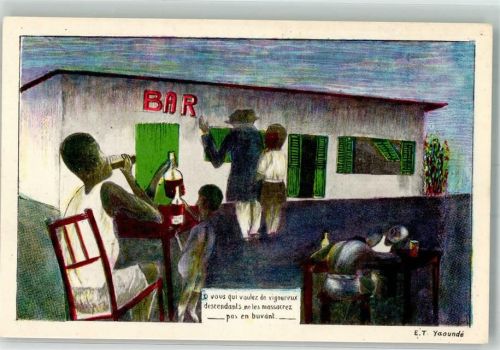 sign. Yaounde E.T. Gasthaus Kampf gegen Alkoholismus