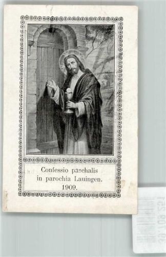 Lauingen 1909 Jesus klopft an eine Tür Confessio paschalis in parochia