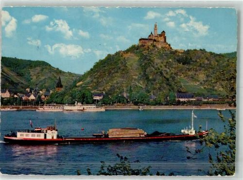 Braubach 1964 Marksburg Frachtschiff