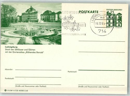 Ludwigsburg 1965 Ausstellung Gartenschau Blühendes Barock