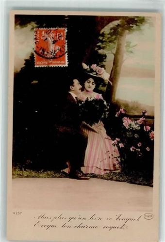 1913 - 1916 Poesie / Liebe Liebespaar Verlag Circe 4357 handkoloriert Studiokulisse