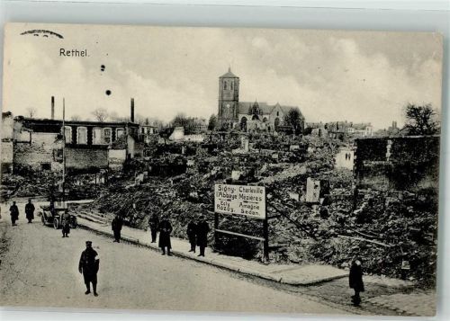 Rethel 1915 Feldpost WK I XII.Res.Korps Kirche