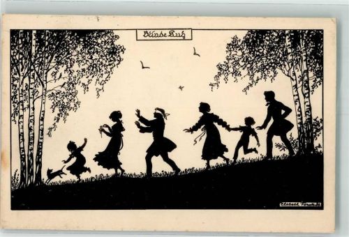 1923 Schattenbild Spiele Blinde Kuh