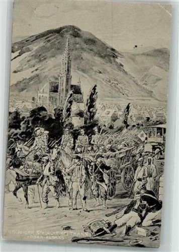 Thann 1915 Feldpost WK I Schlacht bei Thann Künstlerkarte beschnitten
