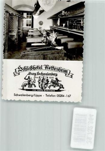 Schwalenberg Schlosshotel Nettesheim auf der Burg Schwalenberg Werbung Foto Original aus Archiv eines Ansichtskartenverlags