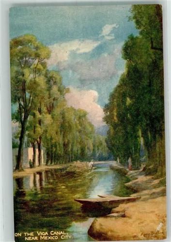 Mexiko City Oilette Tuck und Sons Nr. 7951 The Viga Canal