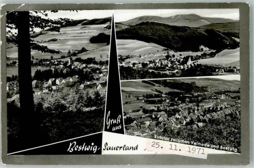 Bestwig 1971 Fliegeraufnahme Ruhrtal Foto AK