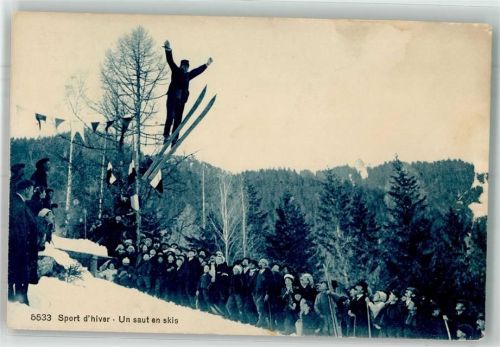 Sport d`hiver - Un saut en skis Skisprung Edition Louis Burgy Lausanne Nr. 5533