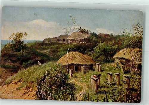 Bienengarten sign. Kiselew Verlag Osttrowski Nr.2709 Biene Künstlerkarte
