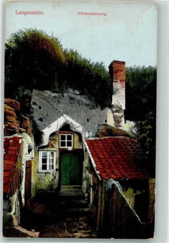 Langenstein Höhlenwohnung Werbung Harz-Zahnradbahn Blankenburg-Rübeland-Tanne Offizielle Karte Nr. 1 Verlag Stolle