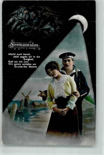 1915 Deutscher Marinesoldat hält seine Liebste im Arm Windmühle R & K.L. Serie 2626/3 WK I
