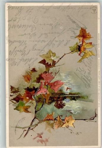 1900 Mondschein Karte Serie XV Herbstlaub