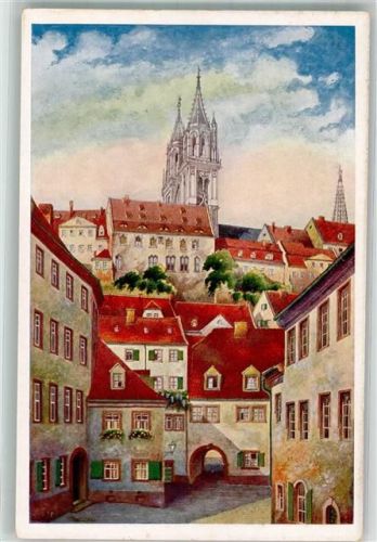 Meißen Blick vom Baderberg auf den Dom sign. Wolters-Reydt