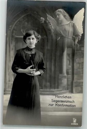 1910 - 1920 Rotophot Serie 3289-5 Mädchen Bibel Engel
