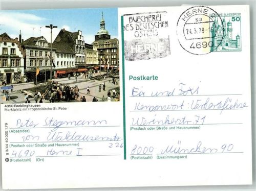Recklinghausen 1979 Marktplatz Kirche St. Peter