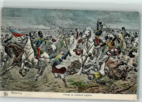 Waterloo 1908 Angriff der englischen Kavallerie Nels Serie 7 No. 13