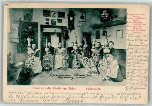 1900 Lüneburger Heide Spinnstube