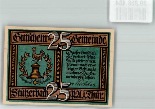 Stützerbach 1921 25 Pfg. Goethehäuschen