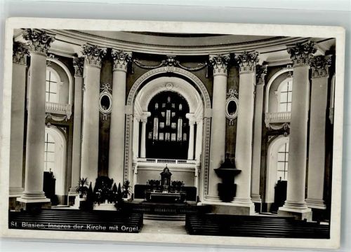 St. Blasien Inneres der Kirche mit Kirchenorgel Fotograf Rogg