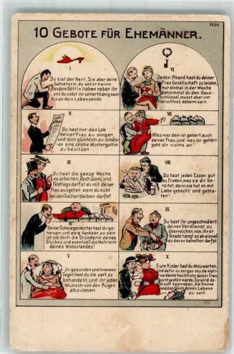 Humor 10 Gebote für Ehemänner B.B. u. O.i.L.