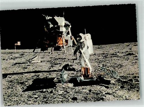 Landefähre Fahne Sternenbanner Astronaut Edwin Aldrin Laser Reflektor