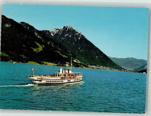 Dampfer Stadt Innsbruck Achensee Berge Ebner Joch und Maurach Binnenschiff Foto AK