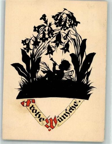 Elfe Blumen Glückwunsch Scherenschnitt