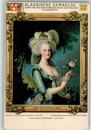 Marie-Antoniette Adel Serie V Nr. 20 Klassische Gemälde alter Meiser im Bilderrahmen
