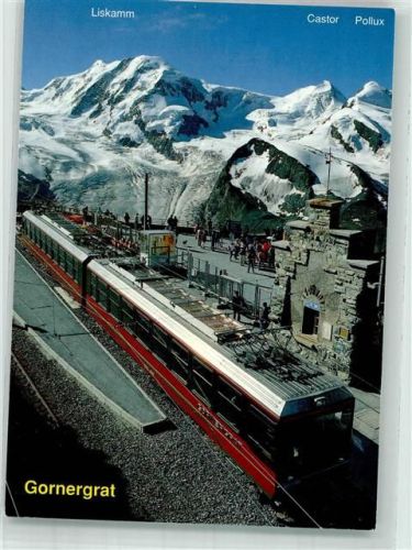 Gornergrat Bergstation mit Liskamm Castor und Pollux Zahnradbahn Foto AK